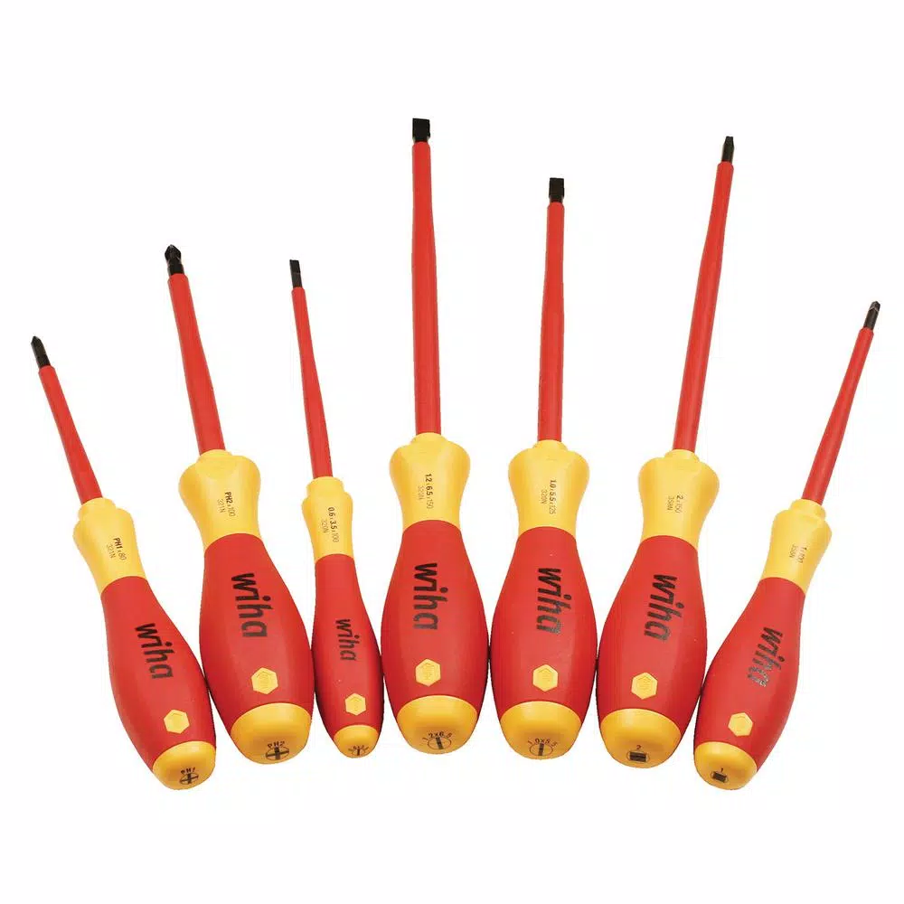 Wiha 7-Piece Insulated SoftFinish Screwdriver Set, 1000V Rated