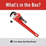 RIDGID 14 in. Heavy-Duty Straight Pipe Wrench, Ductile-Iron with I-Beam Handle thumbnail 2