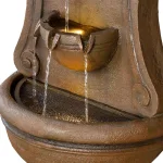 Alpine Corporation 32 in. Wall-Mounted Tiered Water Fountain with LED Lights, Classical European Design thumbnail 6