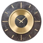 Bulova Chicago 23 in. Oversized Gallery Wall Clock with Brushed Brass Bezel and Granite Finish thumbnail 1