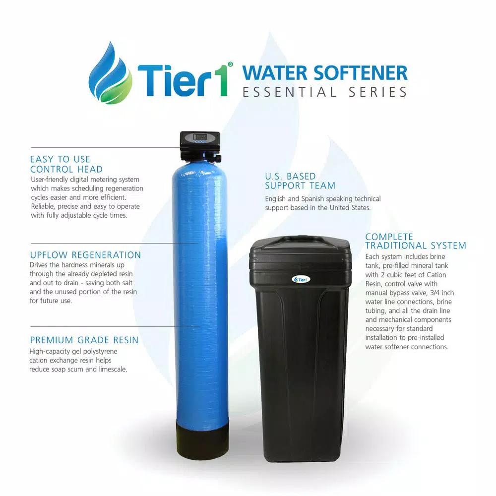 Unbranded Tier1 Essential 64,000 Grain High Efficiency Digital Water Softener with Automatic Bypass