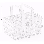 Vintiquewise Small Handwoven Woodchip Picnic Basket with Lid and Folding Handles, Brown thumbnail 6