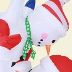 Luxen Home 8 ft. Snowman Family Playing Inflatable Holiday Yard Decor with LED Lights thumbnail 4