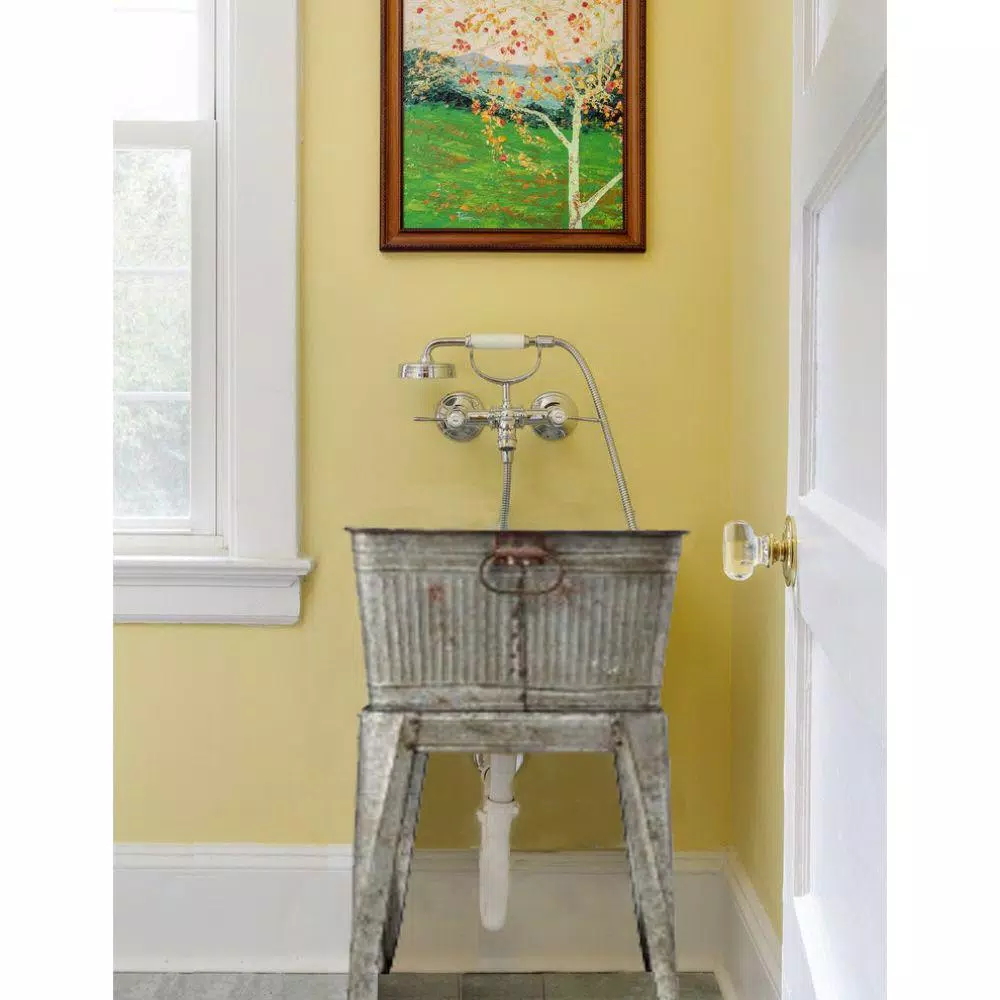 Benzara 32 in. Gray Galvanized Metal Multi-Functional Tub on Stand