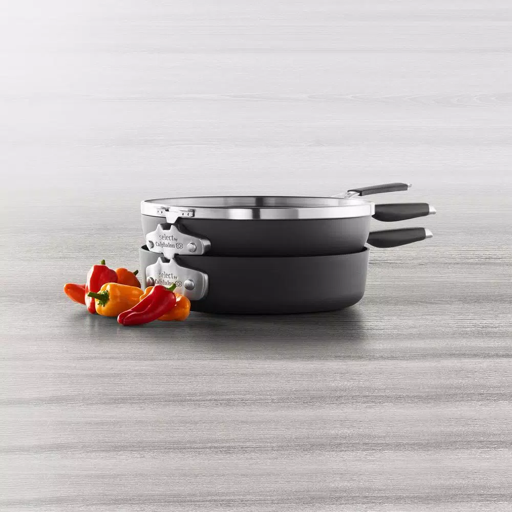 Calphalon Select by Calphalon 3-Piece Hard-Anodized Aluminum Nonstick Cookware Set, Black