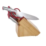 Farberware 15-Piece Edge Keeper Knife Set with Built-in Sharpener and Natural Wood Block thumbnail 4