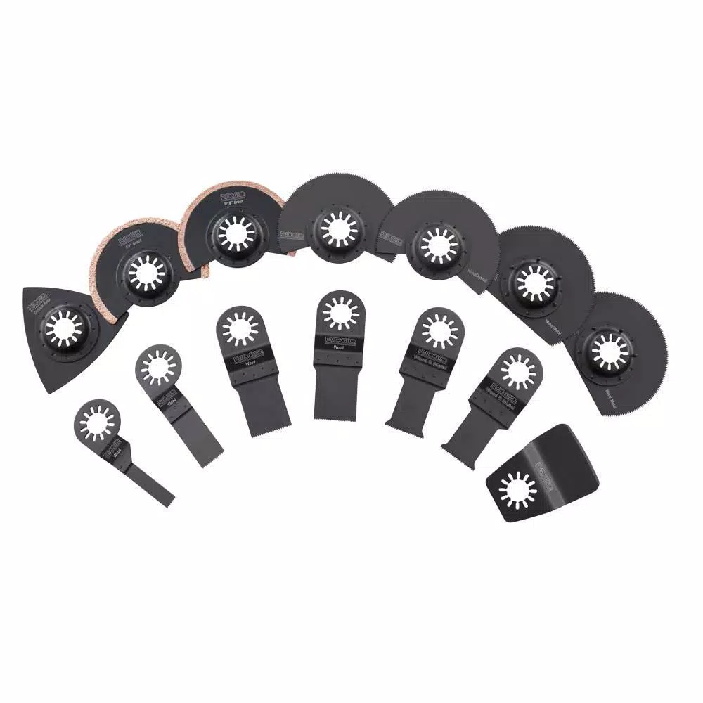 RIDGID 4 Amp Corded JobMax Multi-Tool Kit with 14-Piece Oscillating Blade Accessory Set