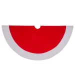 Glitzhome 42 in. Red and White Felt Christmas Tree Skirt - Traditional Holiday Decor thumbnail 5