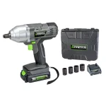 Genesis 20V Lithium-Ion Impact Wrench Kit with LED Light, 2Ah Battery, Charger, 4-Piece Socket Set and Case thumbnail 1