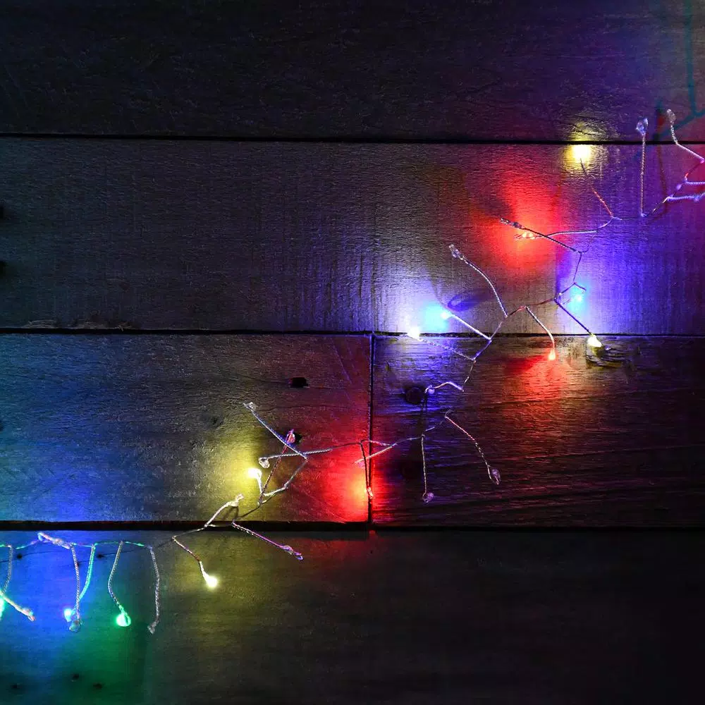 LUMABASE 100-Light LED Multi-Color Flashing Firecracker Fairy String Lights, Set of 2