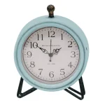 Stratton Home Decor Dixie Table Clock - Mid-Century Blue and White Handcrafted Clock thumbnail 2