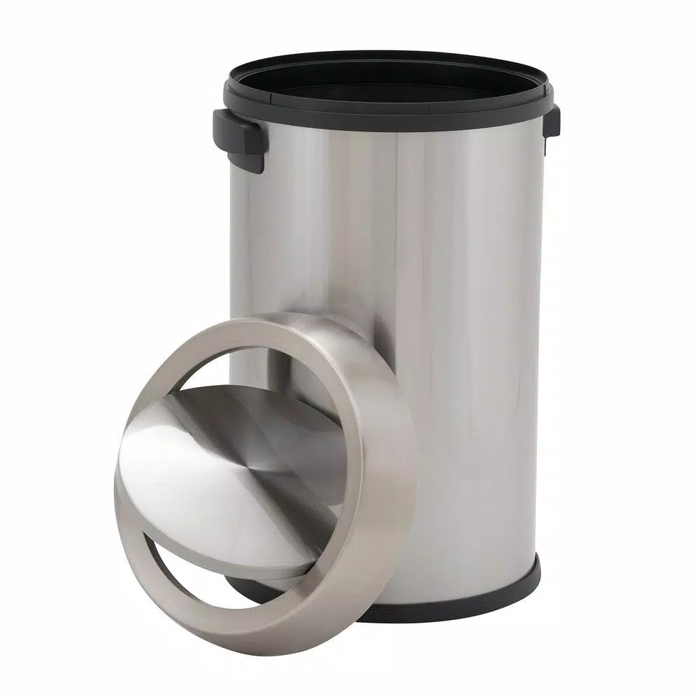 Household Essentials Design Trend 65L 17 Gallon Stainless Steel Commercial Round Trash Can with Swing Lid