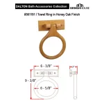Design House Dalton Solid Oak Hand Towel Ring - Honey Oak thumbnail 4