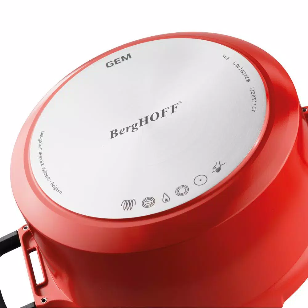 BergHOFF GEM Stay Cool 3 qt. Cast Aluminum Nonstick Casserole Dish with Glass Lid, Orange