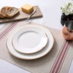 RITZ Red Stripe Reversible Woven Indoor Outdoor Placemats, 19 x 13 in, Set of 12 thumbnail 2