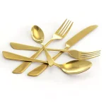 MegaChef Gibbous 20-Piece Gold Stainless Steel Flatware Set, Service for 4 thumbnail 2