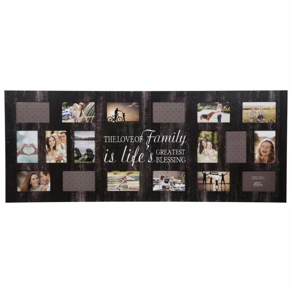 Pinnacle Gallery Solutions Black Wood Collage Picture Frame, 18 Photo Openings, 4 x 6 in.