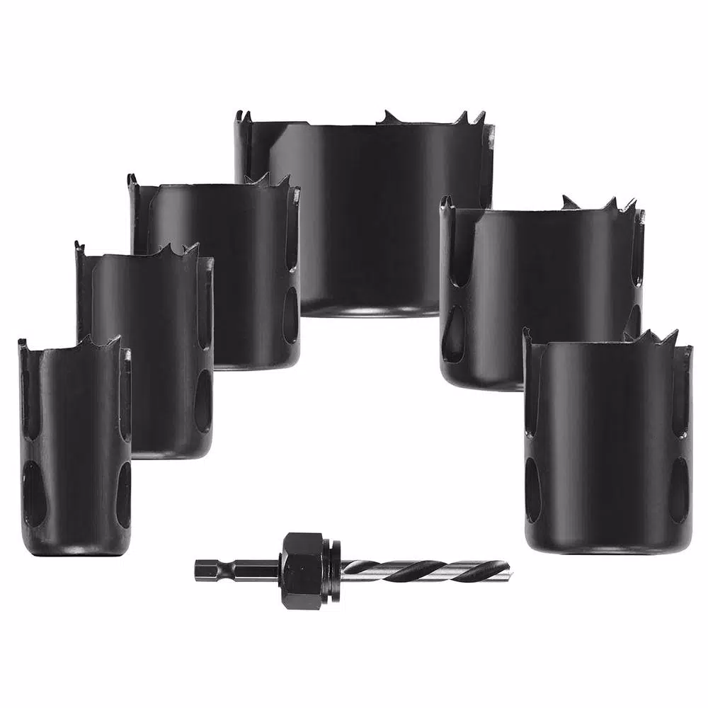 Avanti 7-Piece High Carbon Steel Hole Saw Set for Wood and Drywall