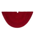 Glitzhome 52 in. Red Knitted Acrylic Christmas Tree Skirt thumbnail 6