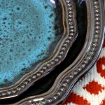 Elama Mystic Waves 16-Piece Modern Blue Stoneware Dinnerware Set, Service for 4 thumbnail 2