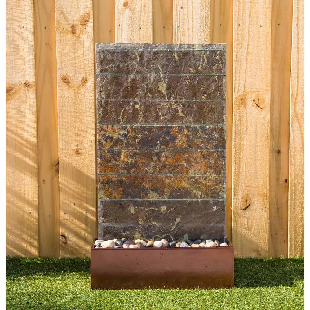 Kenroy Home Stream Resin and Slate Floor and Wall Water Fountain with LED Light