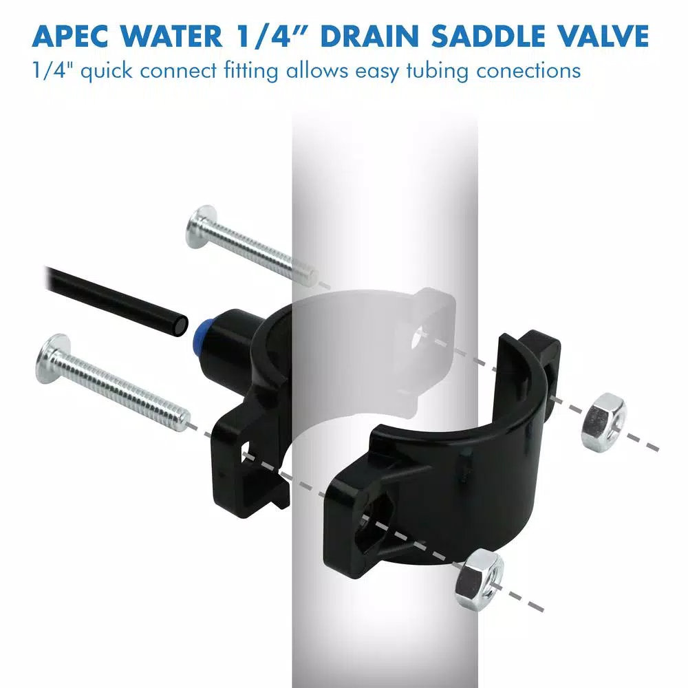 APEC Water Systems RO System Drain Saddle Clamp with 1/4 in. Quick-Connect Fitting