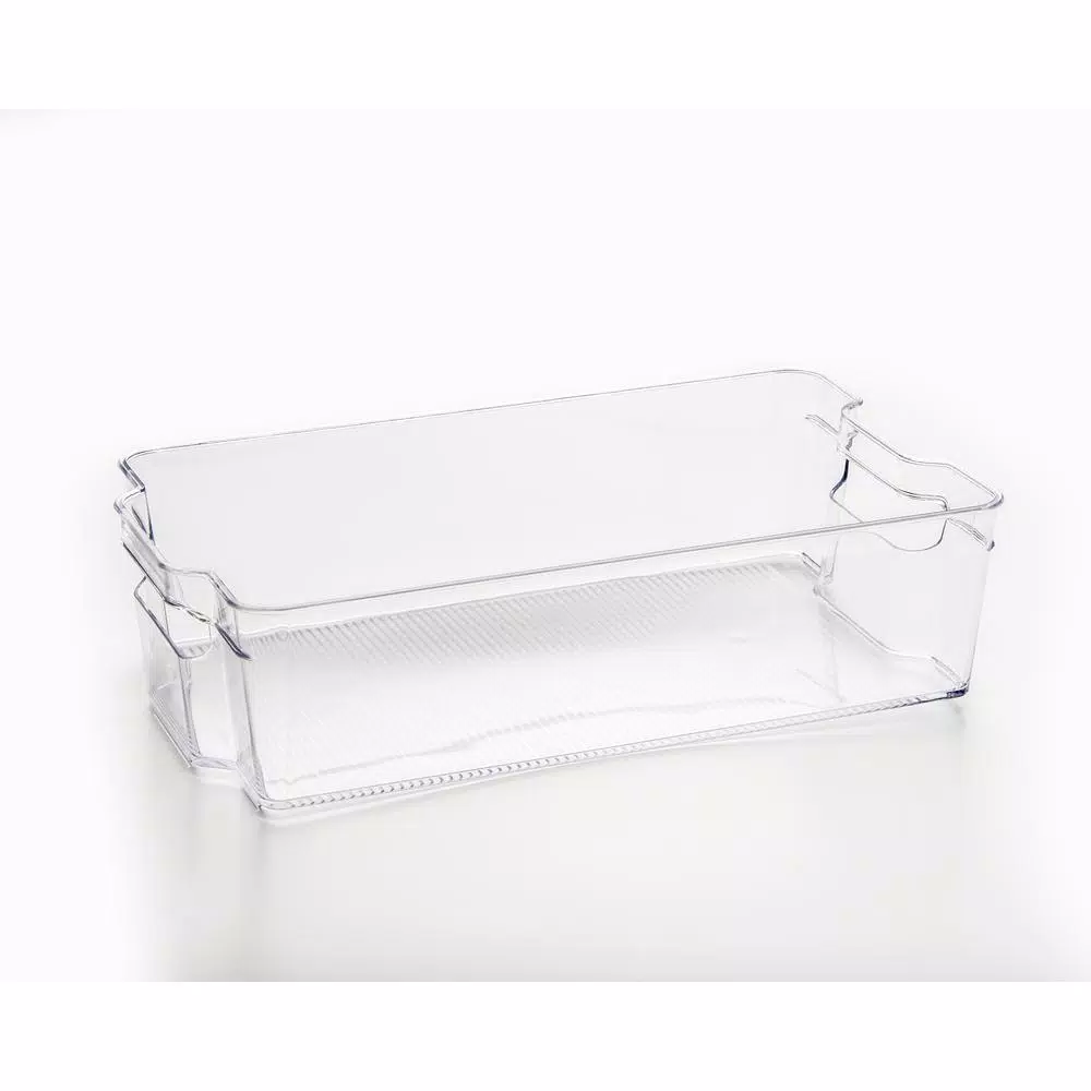 Cook Pro Large Plastic Refrigerator and Freezer Organizer Bin with Built-in Handles