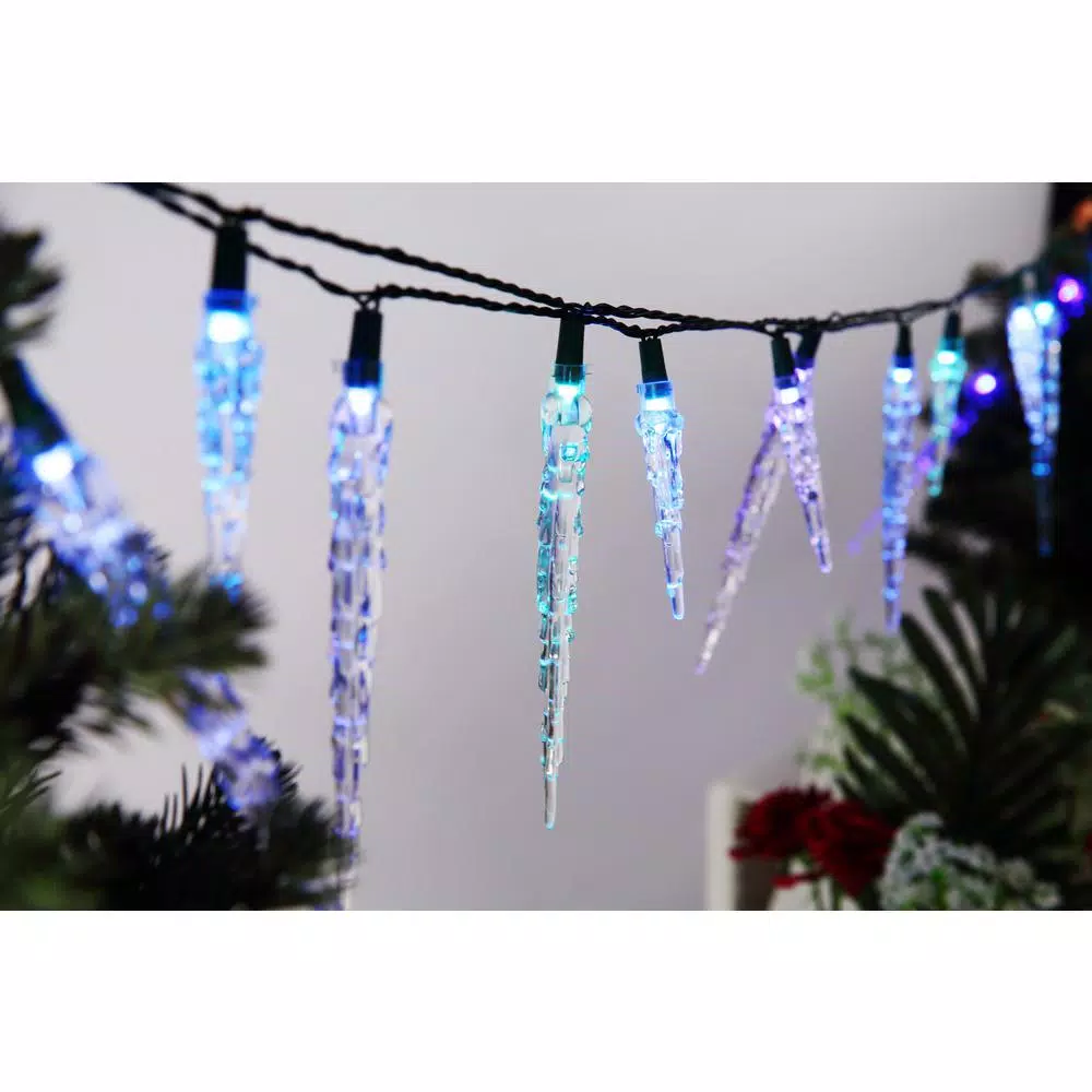 Novolink 25-Light Wi-Fi RGB Color-Changing LED Icicle String Lights, Works with Alexa & Google Home