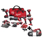 Milwaukee M18 FUEL 18V Brushless Cordless 7-Tool Combo Kit with Deep Cut Band Saw thumbnail 1