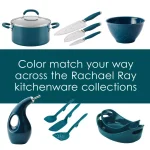 Rachael Ray 4 qt. Cast Iron Casserole Dish with 10 in. Griddle Lid, Teal Shimmer thumbnail 4