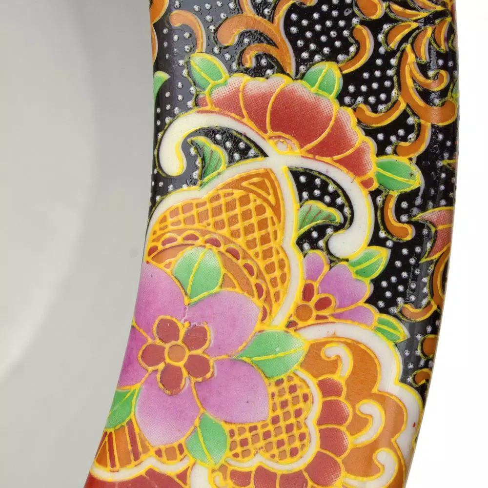 Unbranded Oriental Furniture 12 in. Famille Rose Porcelain Fishbowl with Hand-Painted Satsuma Design