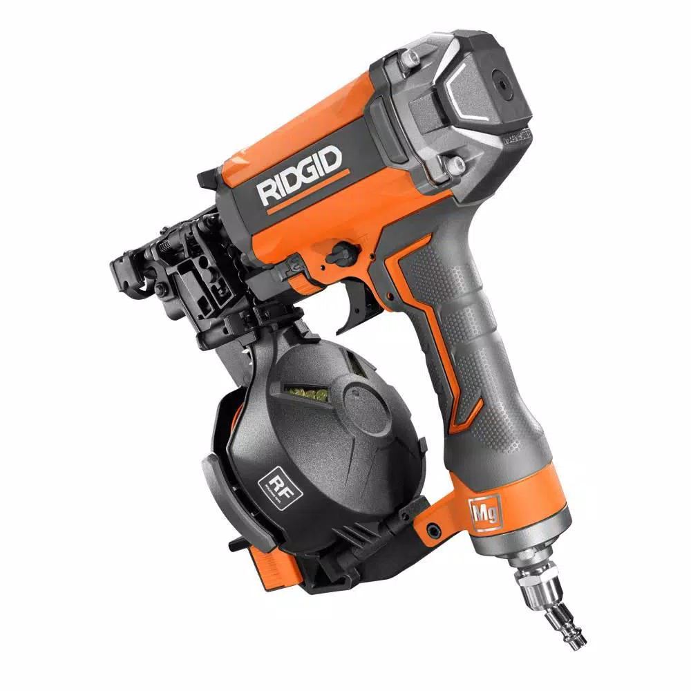 RIDGID 15-Degree 1-3/4 in. Coil Roofing Nailer with 50 ft. Lay Flat Air Hose Kit