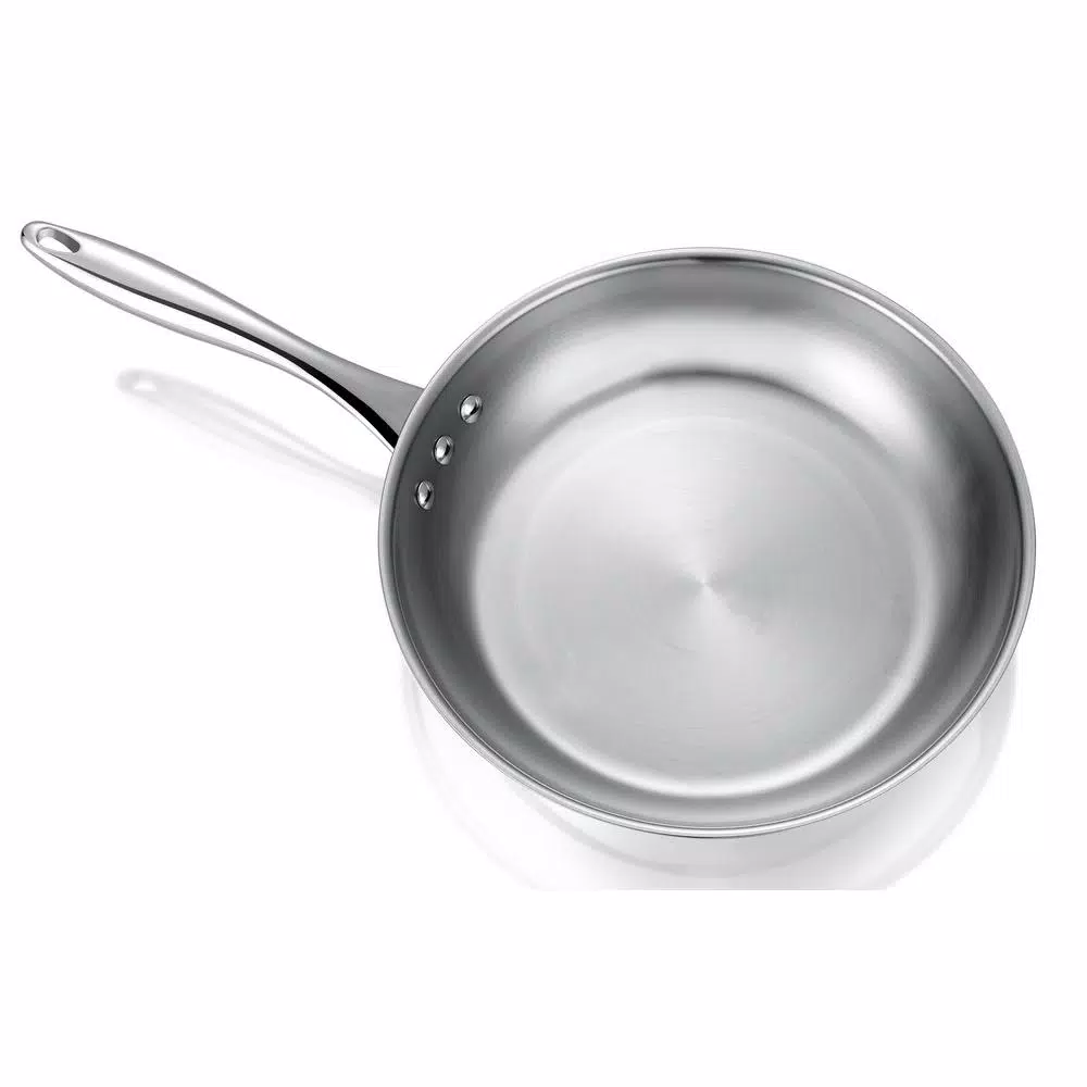 Ozeri Earth Restaurant Edition 12 in. 3-Ply Stainless Steel Frying Pan