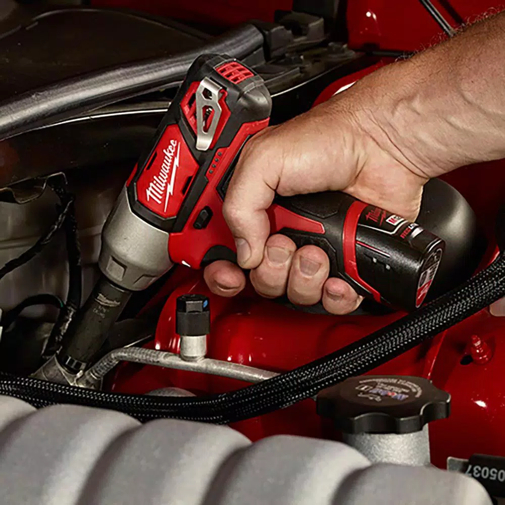 Milwaukee M12 12V Lithium-Ion Cordless 3/8 in. Impact Wrench with 4.0 Ah Battery