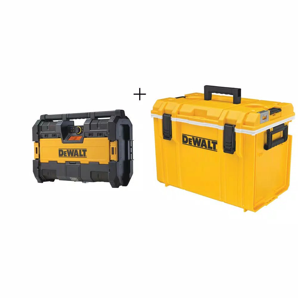 DEWALT TOUGHSYSTEM Portable Radio & Digital Music Player with Tool Box Cooler Bundle