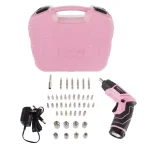 Stalwart 45-Piece Cordless Pivoting Screwdriver Set with 3.6V Lithium Battery and Carrying Case - Pink thumbnail 1