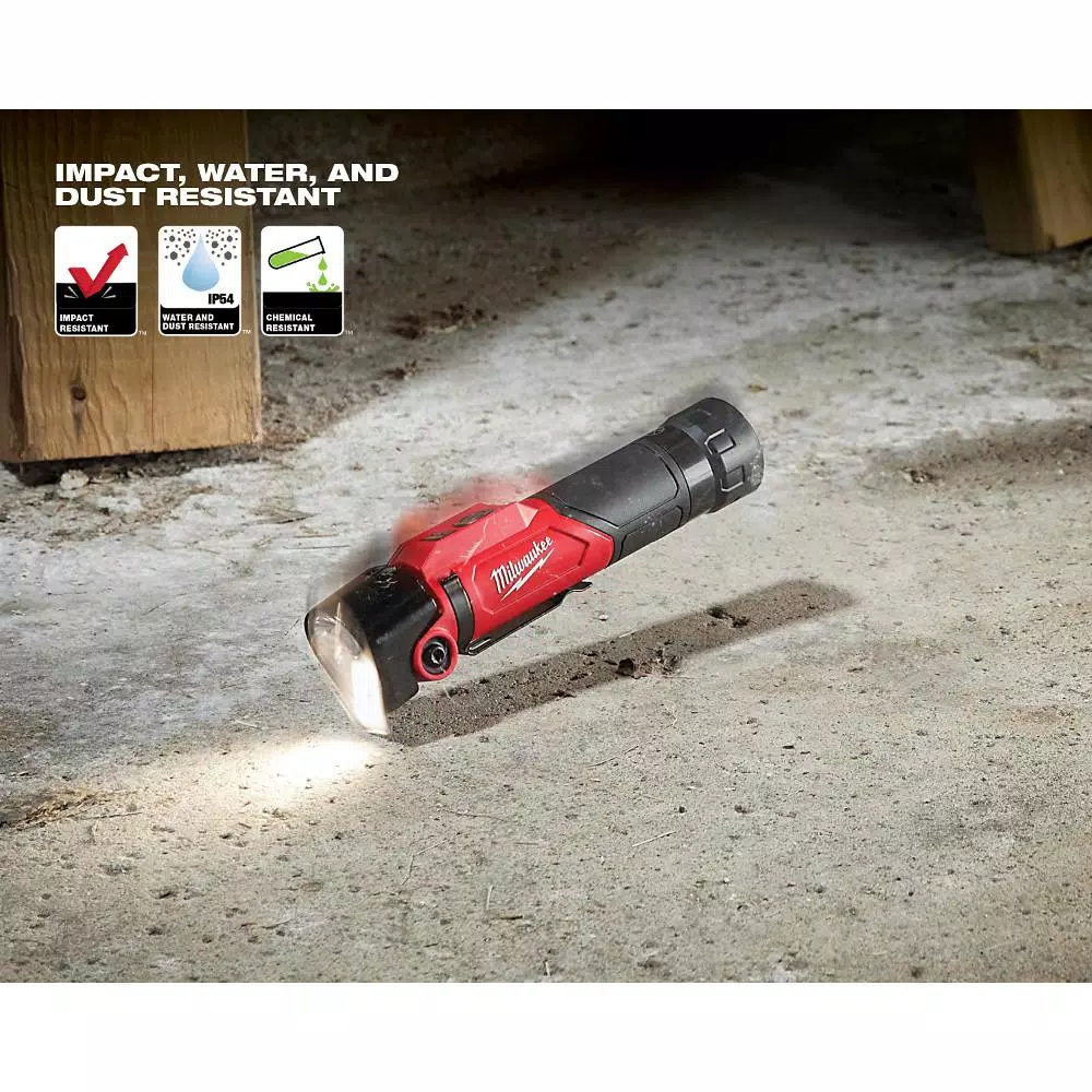 Milwaukee 500 Lumen LED Pivoting Rechargeable Flashlight with 2 REDLITHIUM USB Batteries