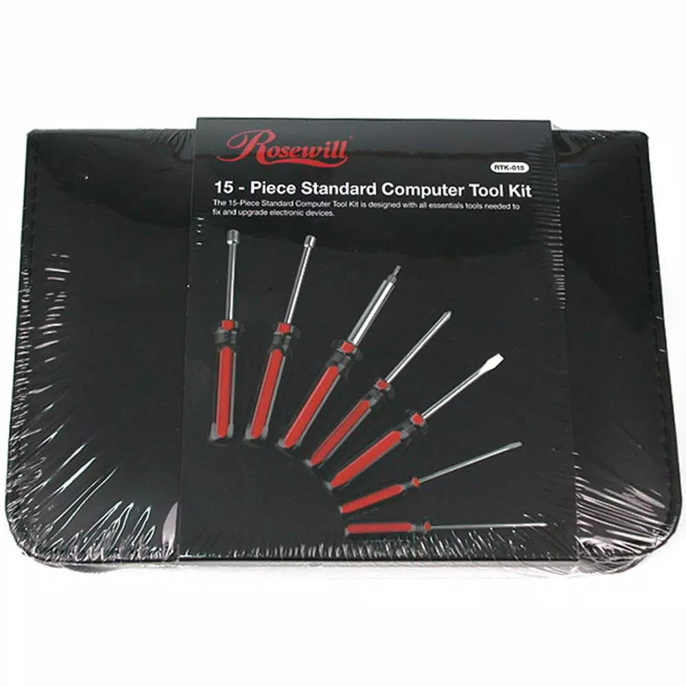 Rosewill 15-Piece Standard Computer Tool Kit with Demagnetized Tools and Zipper Case