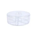 Mind Reader Clear Acrylic 6-Compartment Tea Bag Organizer with Lid, Round Pantry Storage Container thumbnail 1