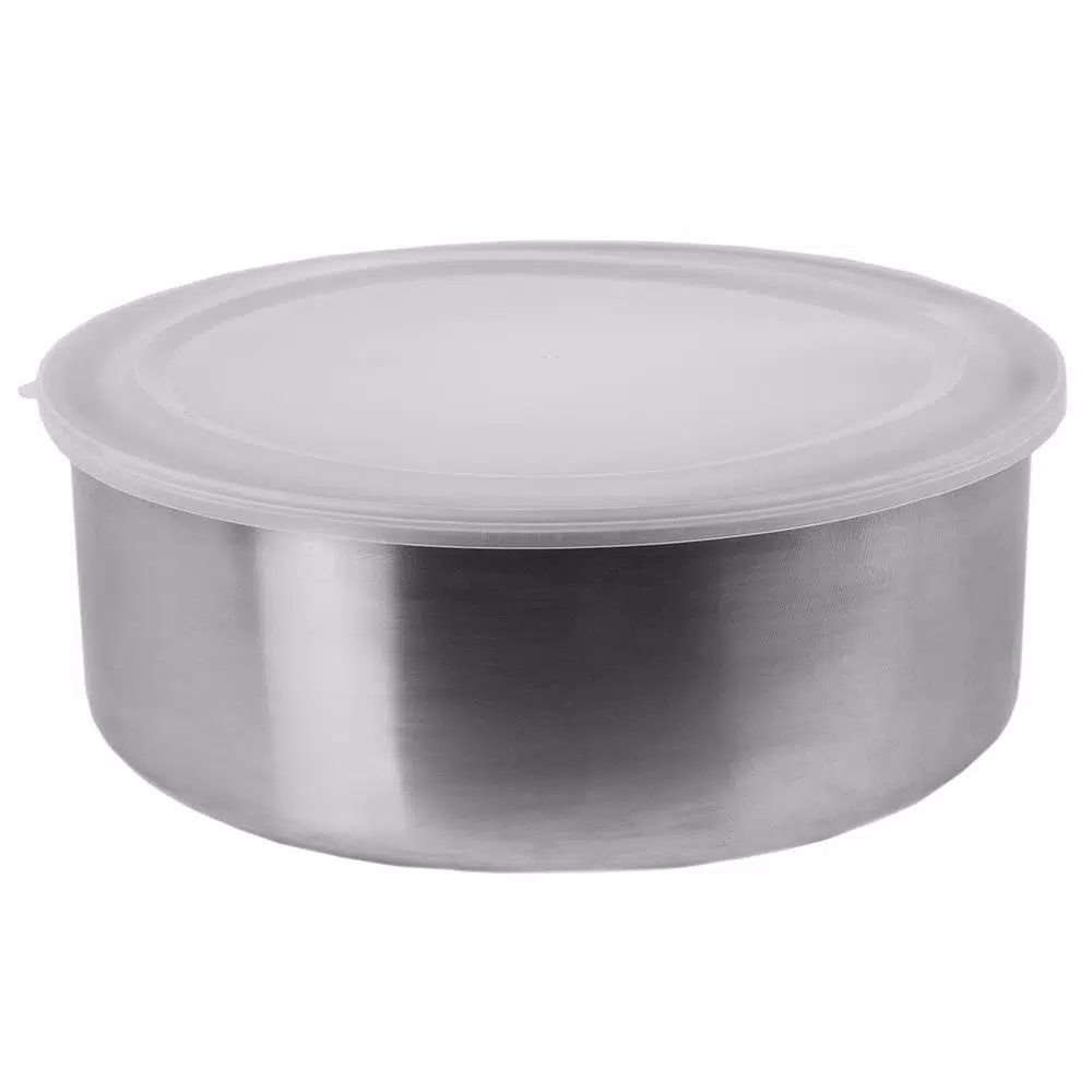 Unbranded Brushed Stainless Steel Food Storage Container Set, 5-Piece Silver Set