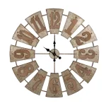 Glitzhome 38.98 in. Oversized Farmhouse Metal Wall Clock - Round Quartz Analog Clock thumbnail 1