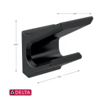 Delta Pivotal Double Robe Hook, Matte Black, Modern Wall Mounted thumbnail 3