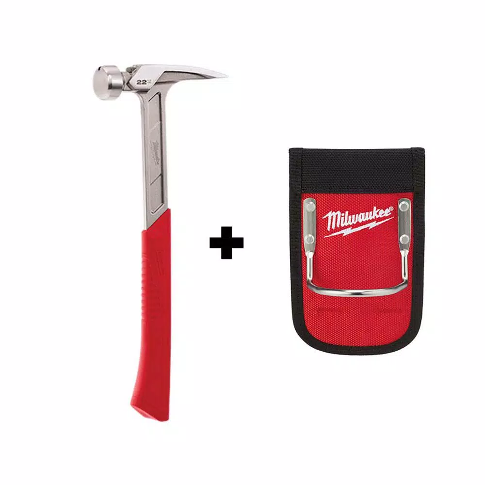 Milwaukee 22 oz. Smooth Face Framing Hammer with Hammer Loop and Shockshield Grip