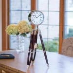 FirsTime 28 in. Tripod Pendulum Tabletop Analog Clock - Chrome and Espresso thumbnail 2