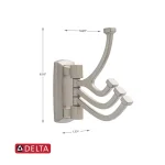 Delta Portwood 3-Hook Swivel Towel and Robe Hook in SpotShield Brushed Nickel thumbnail 7