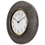 La Crosse Technology 16 in. Antiqued Brown Lattice Round Analog Wall Clock with Quartz Movement thumbnail 2