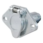CURT 6-Way Round Trailer Connector Socket, Vehicle Side, Die-Cast Metal thumbnail 1