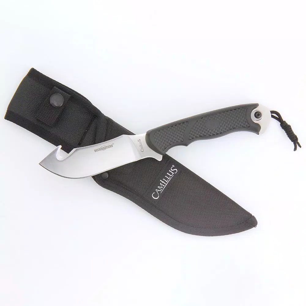 Camillus Parasite 9.75 in. Fixed Blade Gut Hook Knife with Integrated Trimming Blade