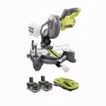 RYOBI ONE+ 18V Cordless 7-1/4 in. Compound Miter Saw Kit with (2) 3.0 Ah LITHIUM+ HP Batteries and Dual Chemistry Charger thumbnail 1