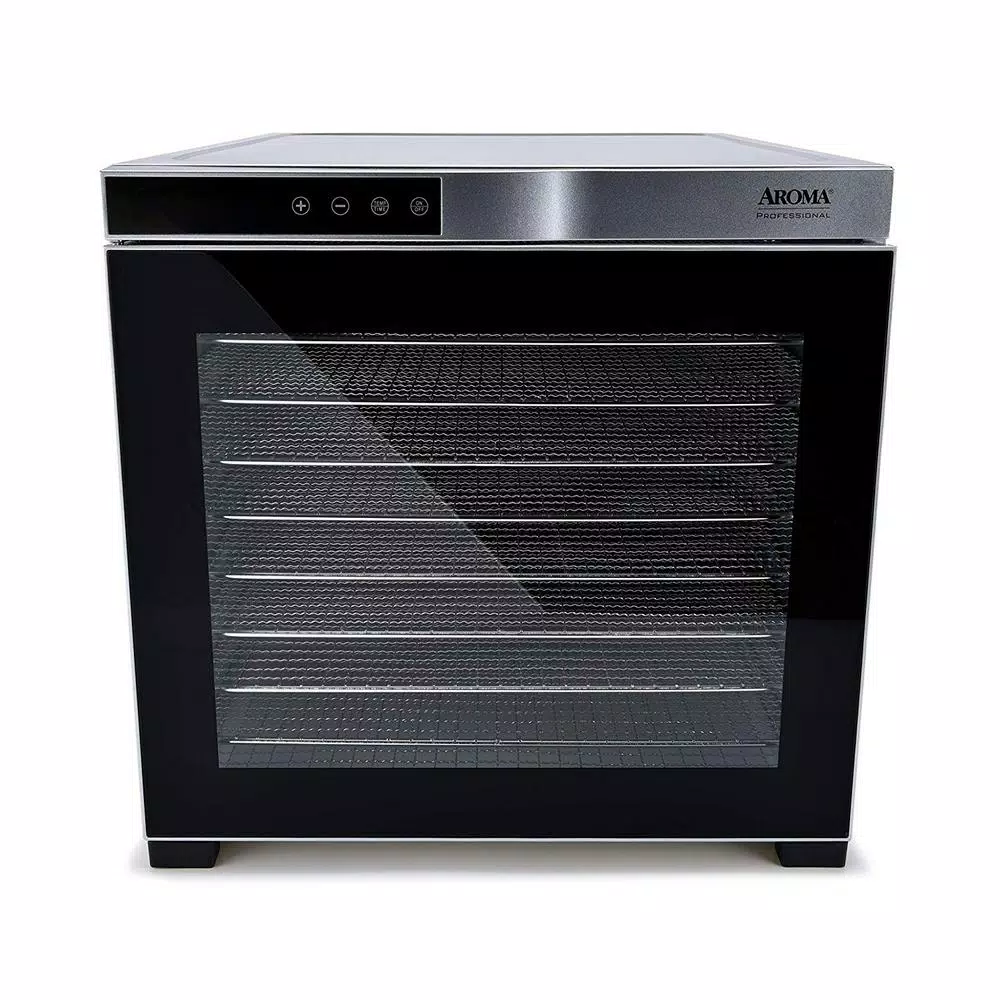 Aroma Professional 10-Tray Digital Food Dehydrator with Glass Door and Stainless Steel Trays